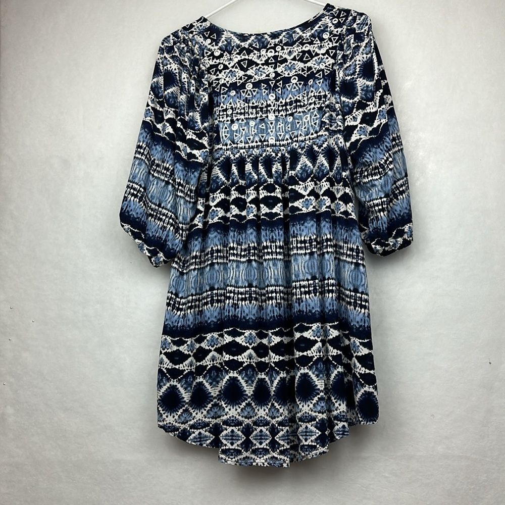 Chelsea & Theodore Boho tunic swim coverup dress 3/4 sleeves Sz Large - Picture 8 of 11